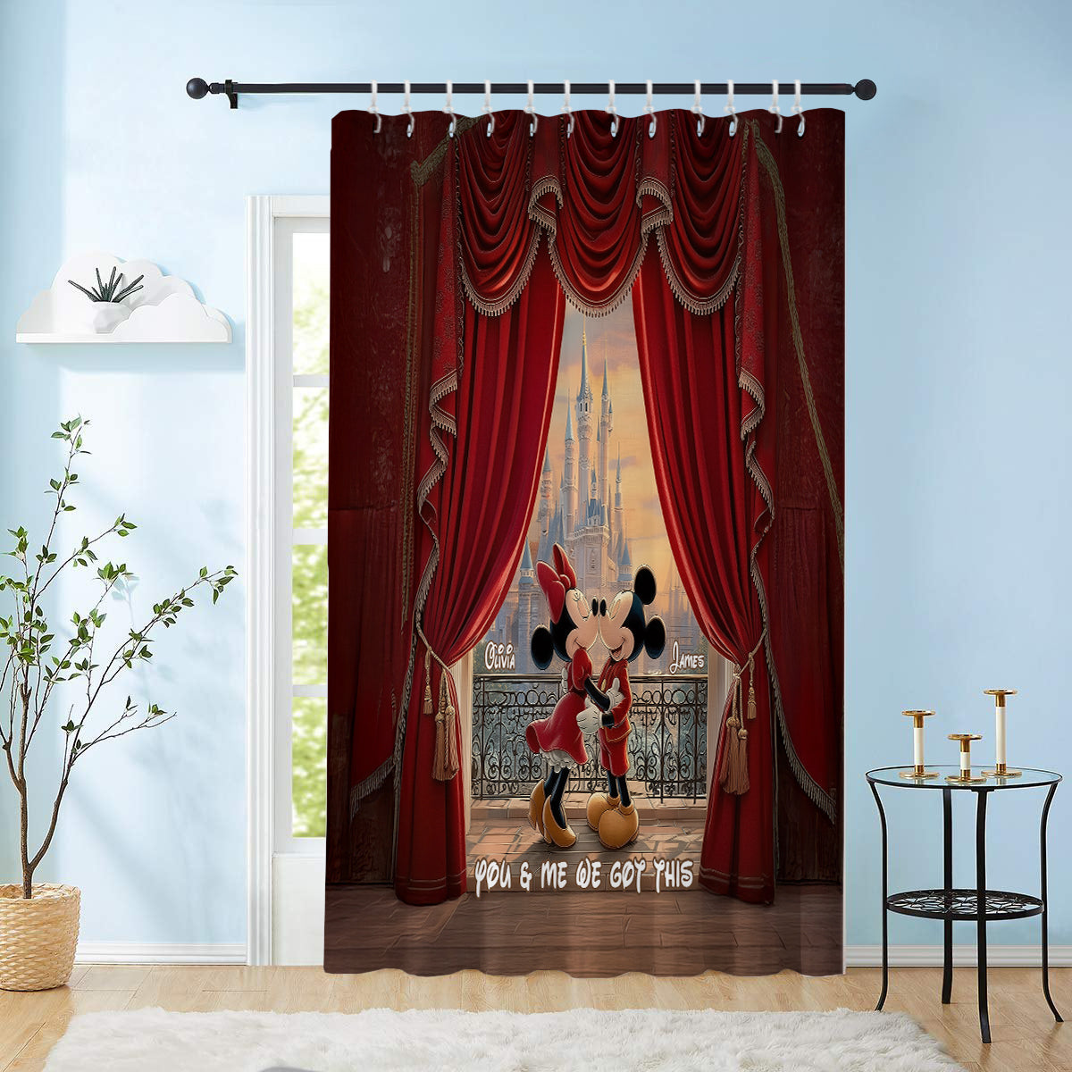 You & Me We Got This - Personalized Mouse Blackout Window Curtain/ Drapes Set