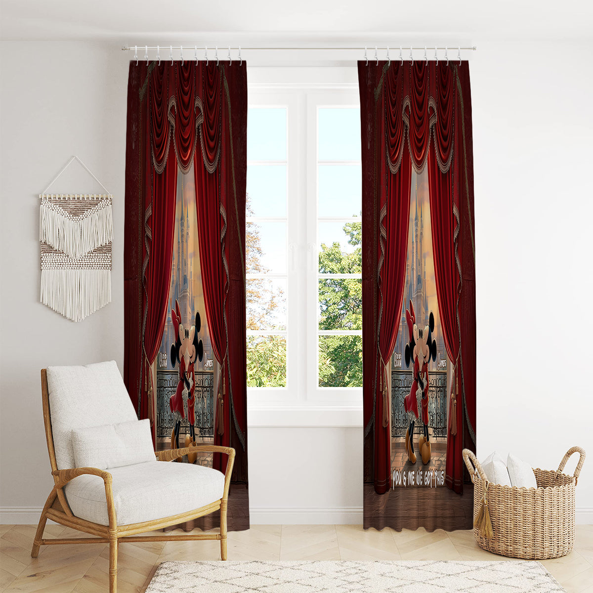 You & Me We Got This - Personalized Mouse Blackout Window Curtain/ Drapes Set