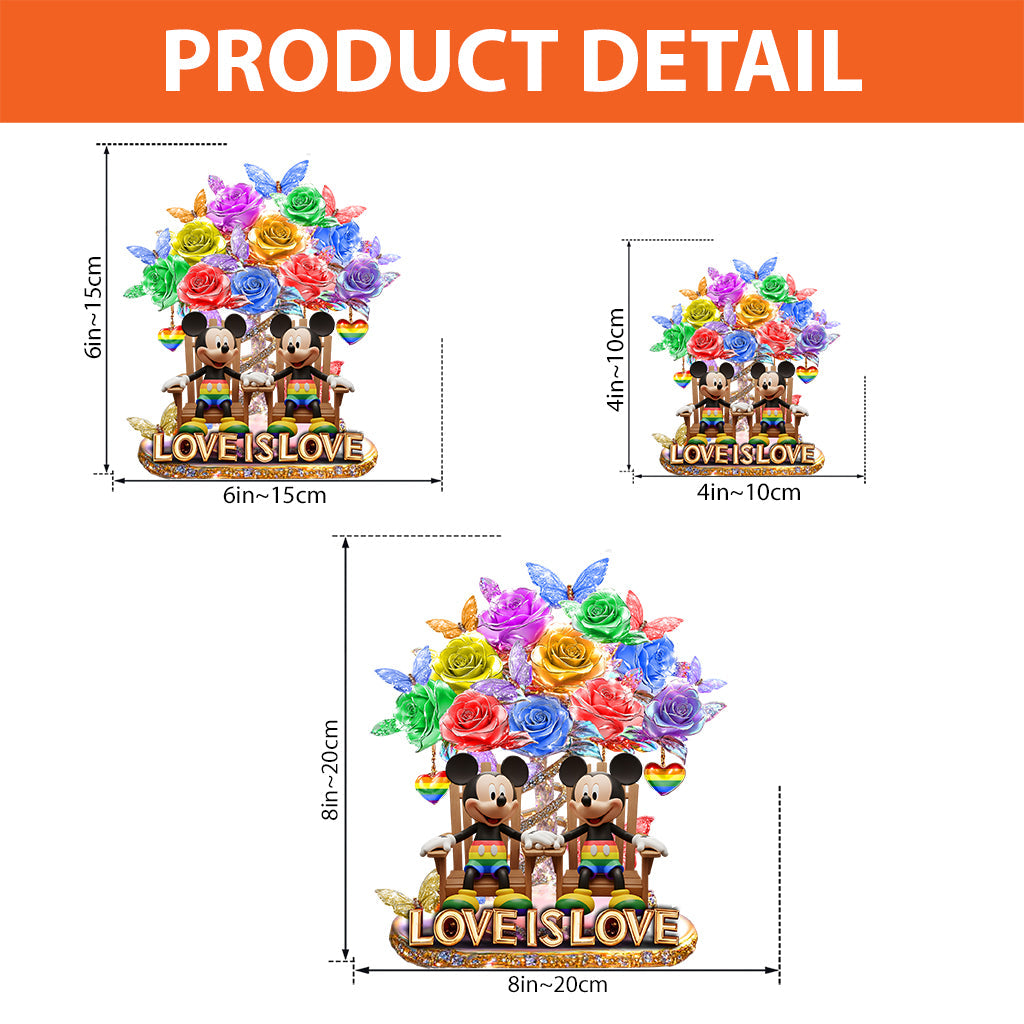 Love Is Love - Personalized LGBT Support Custom Shaped Acrylic Plaque