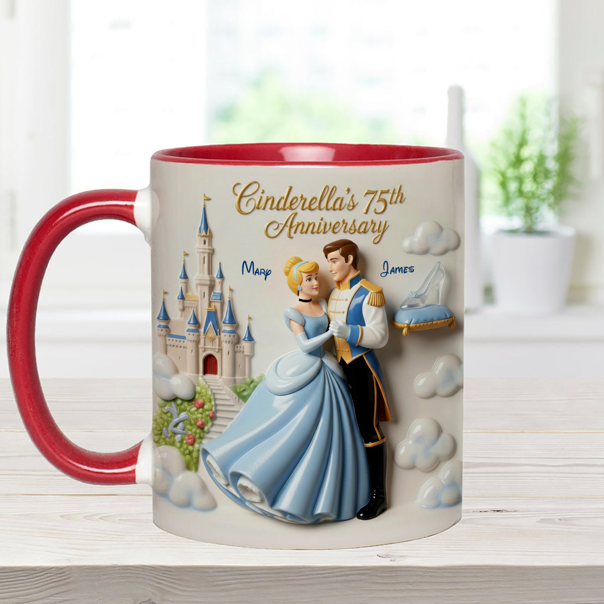 Cinderela Princess - Personalized Couple Set Accent Mug with Acrylic Stirrers