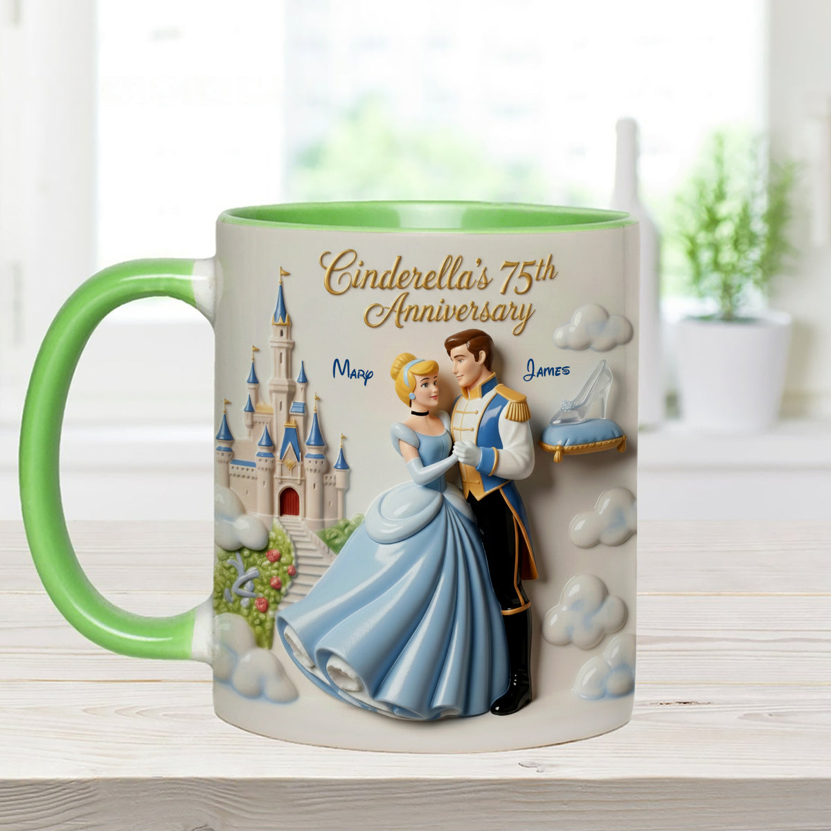 Cinderela Princess - Personalized Couple Set Accent Mug with Acrylic Stirrers