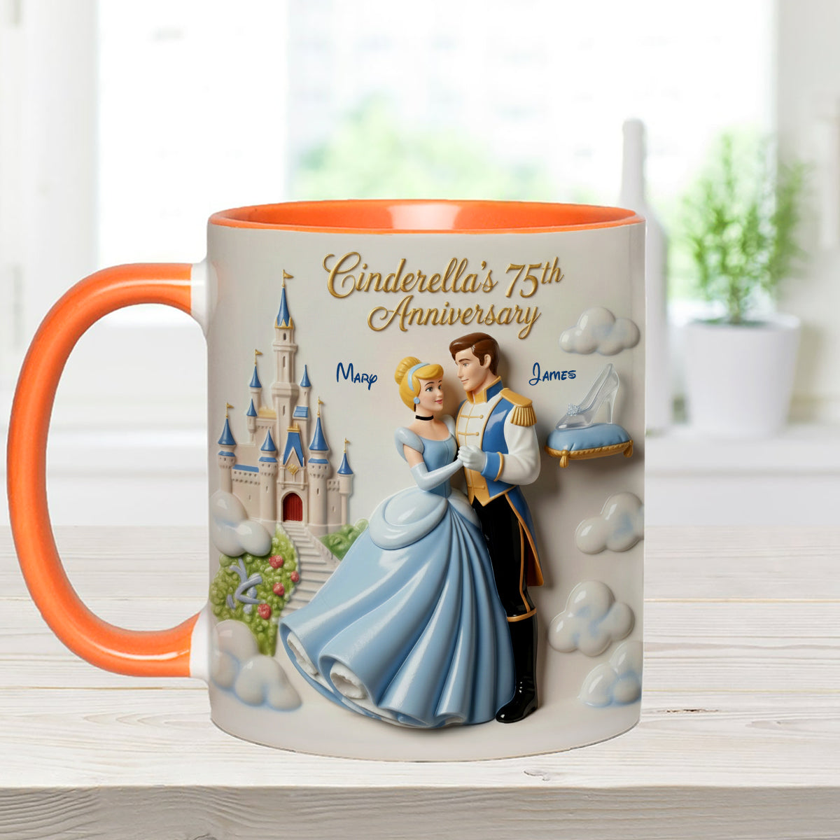 Cinderela Princess - Personalized Couple Set Accent Mug with Acrylic Stirrers