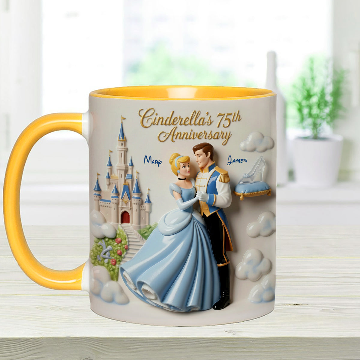 Cinderela Princess - Personalized Couple Set Accent Mug with Acrylic Stirrers