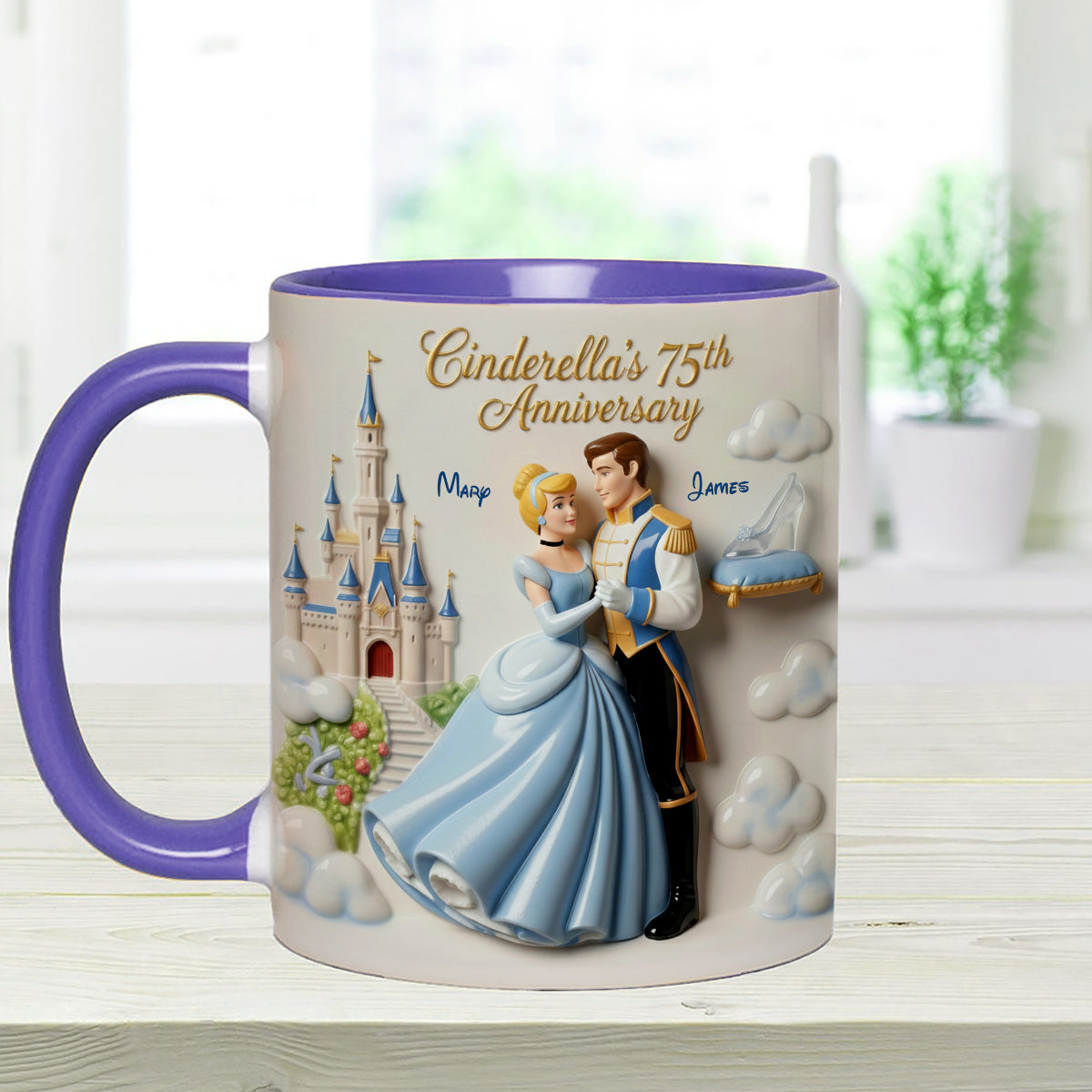 Cinderela Princess - Personalized Couple Set Accent Mug with Acrylic Stirrers
