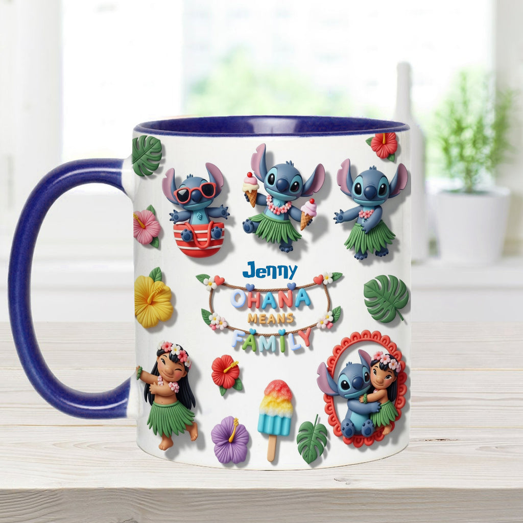 Ohana Means Family - Personalized Ohana Accent Mug