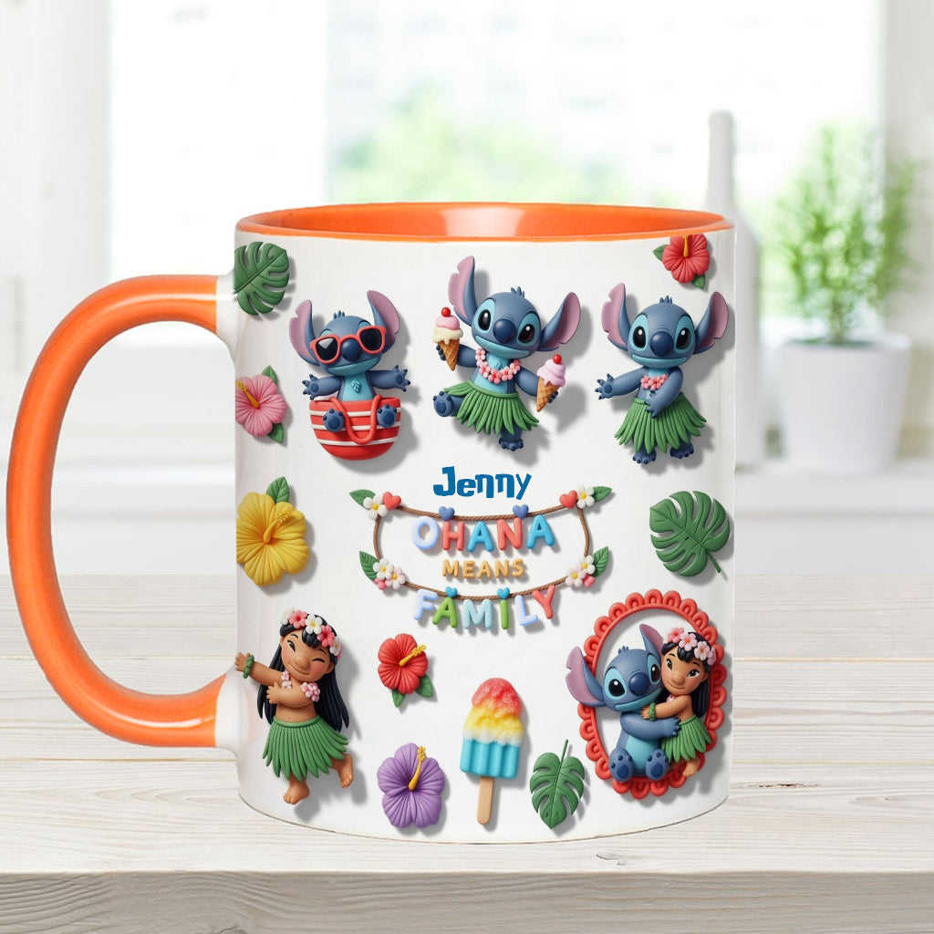Ohana Means Family - Personalized Ohana Accent Mug