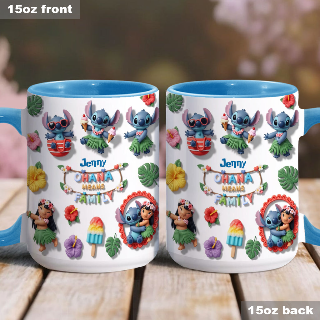 Ohana Means Family - Personalized Ohana Accent Mug
