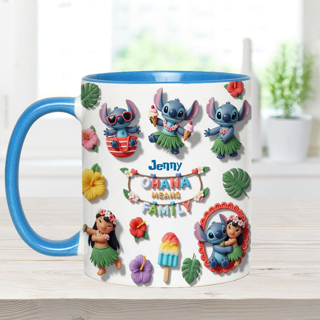 Ohana Means Family - Personalized Ohana Accent Mug