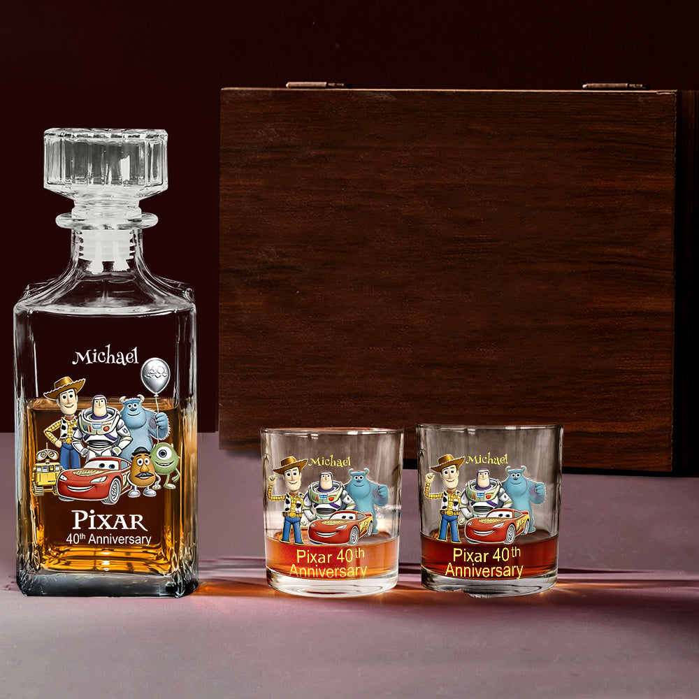 40th Anniversary - Personalized Animation Movie Whiskey Decanter Set