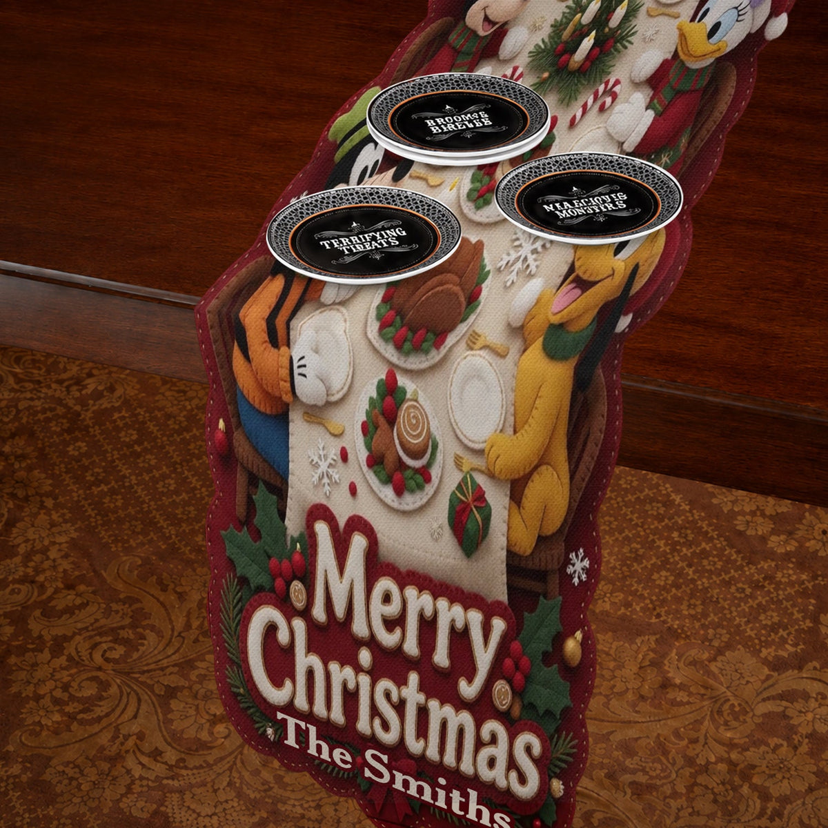 Magical Christmas - Personalized Mouse Custom Shape Table Runner