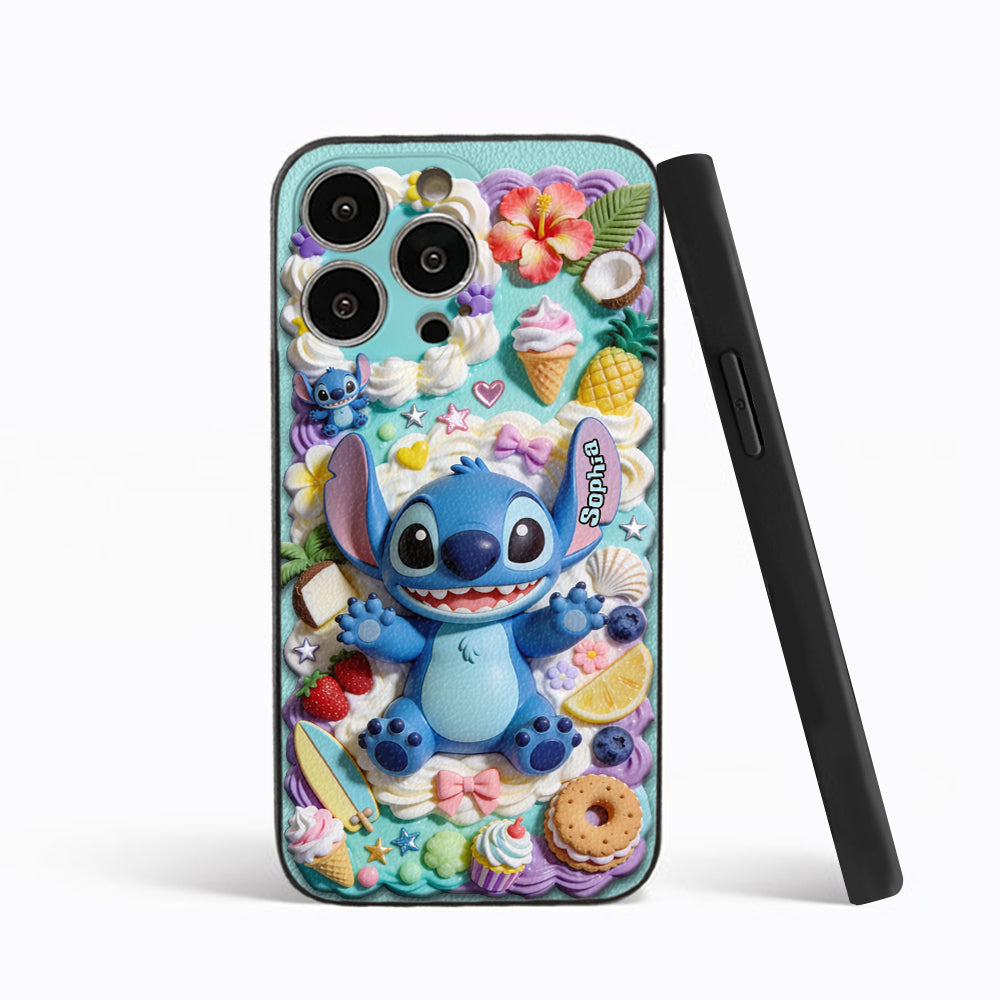 Ohana - Personalized Ohana 3D Embossed Leather Phone Case