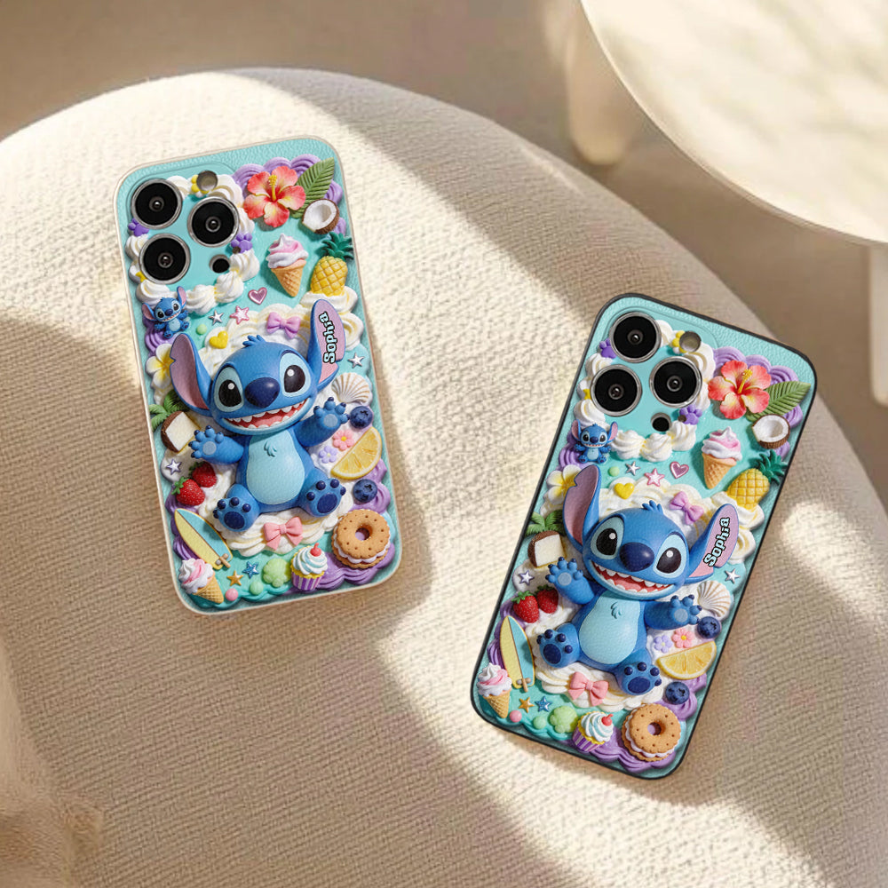 Ohana - Personalized Ohana 3D Embossed Leather Phone Case