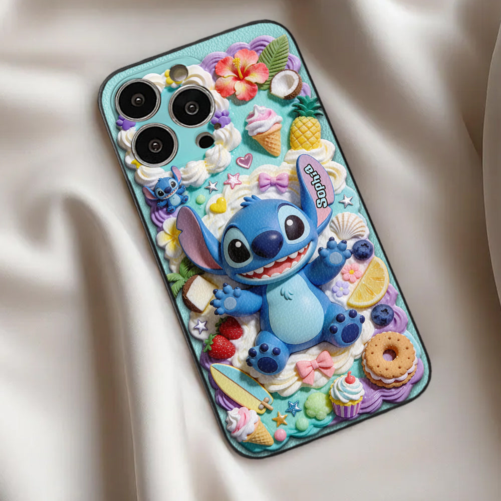 Ohana - Personalized Ohana 3D Embossed Leather Phone Case