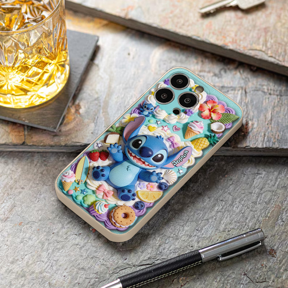 Ohana - Personalized Ohana 3D Embossed Leather Phone Case