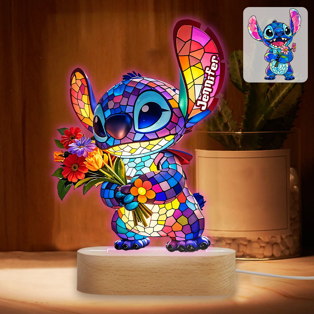 Ohana Means Family - Personalized Ohana Shaped Plaque Light Base