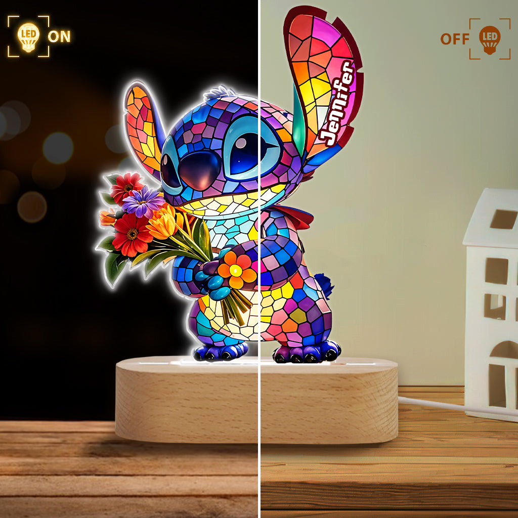 Ohana Means Family - Personalized Ohana Shaped Plaque Light Base