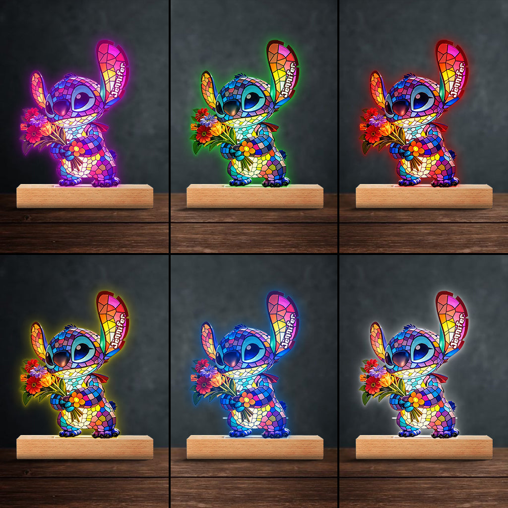 Ohana Means Family - Personalized Ohana Shaped Plaque Light Base