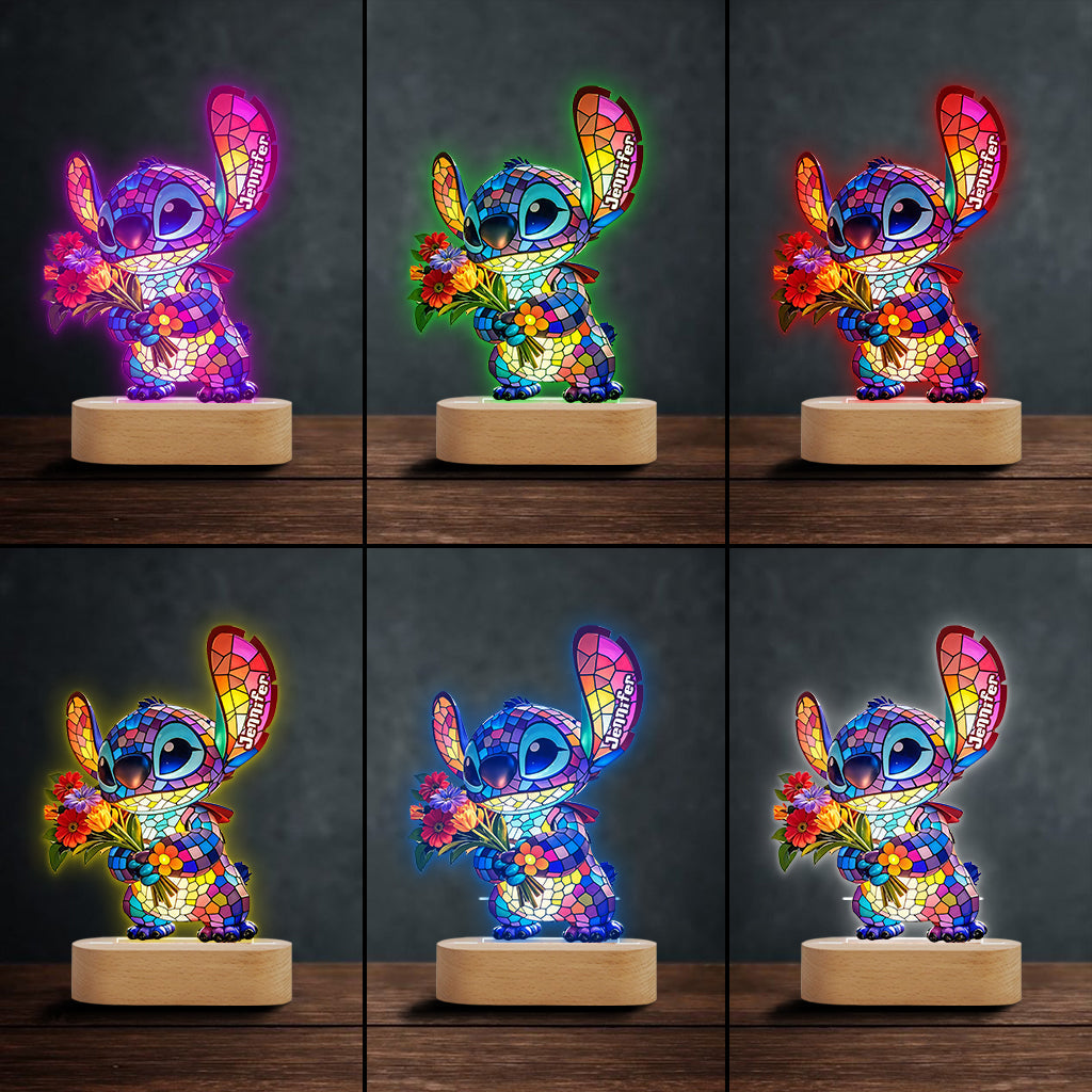 Ohana Means Family - Personalized Ohana Shaped Plaque Light Base