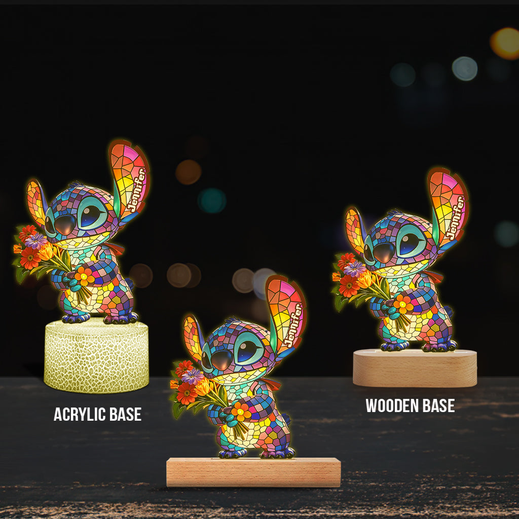 Ohana Means Family - Personalized Ohana Shaped Plaque Light Base