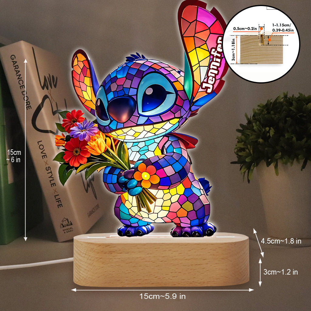 Ohana Means Family - Personalized Ohana Shaped Plaque Light Base