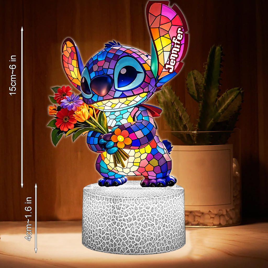 Ohana Means Family - Personalized Ohana Shaped Plaque Light Base