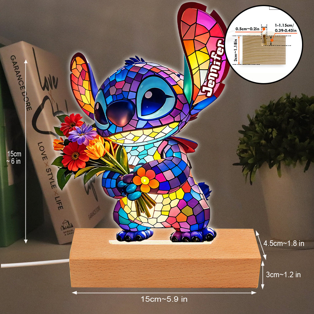 Ohana Means Family - Personalized Ohana Shaped Plaque Light Base