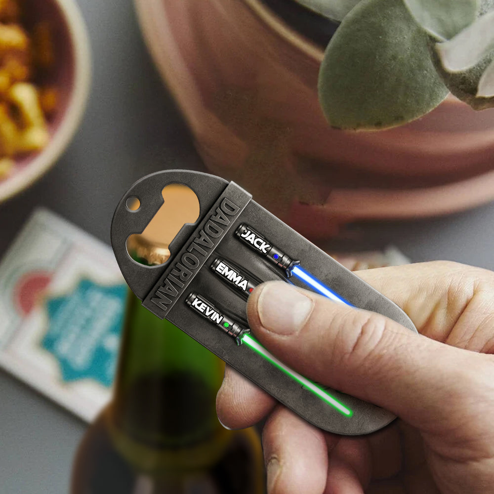 Dadalorian Gift for Dad, Grandpa - Personalized The Force Bottle Opener