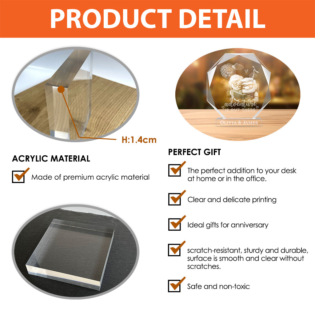 Anniversary Gifts For Couple Custom Name - Personalized Couple Custom Shaped Acrylic Plaque