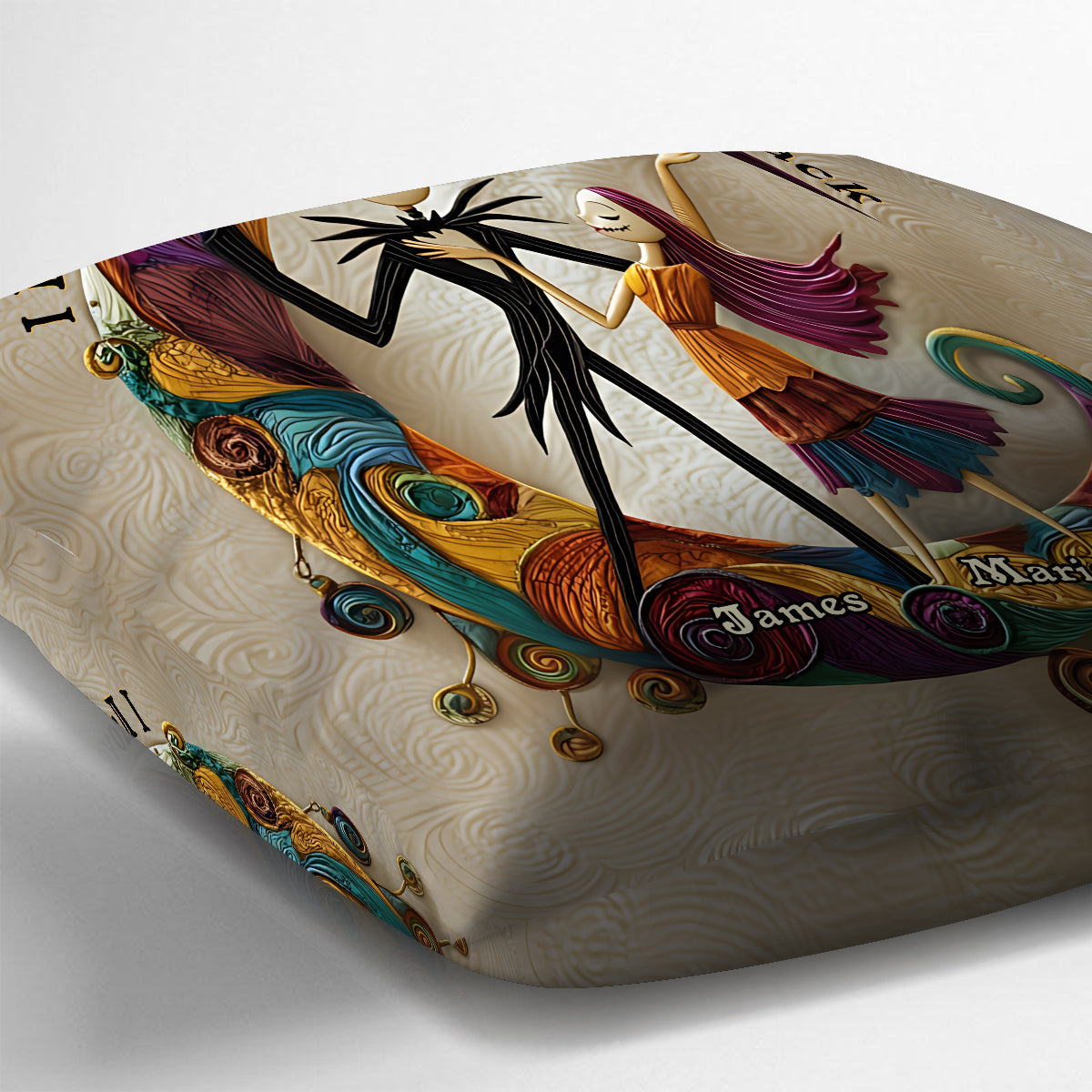 Couple Nightmare I Love You To The Moon And Back - Personalized Nightmare Throw Pillow