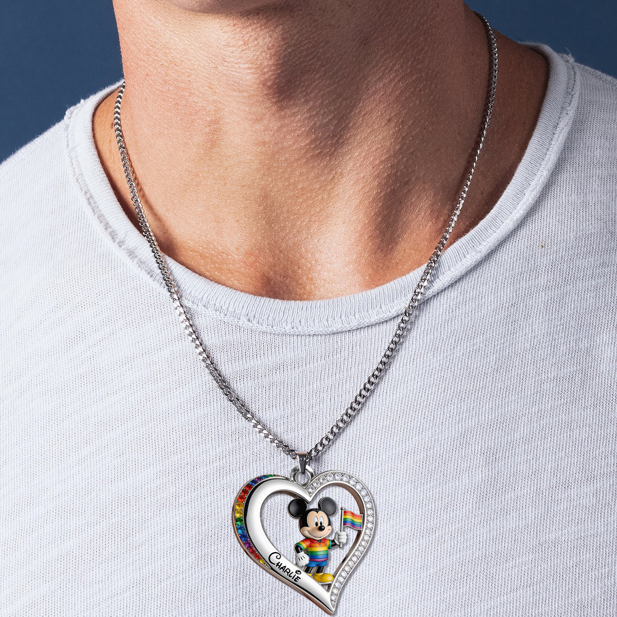 Love Is Love Pride Month - Personalized LGBT Support Shaped Metal Pendant Necklace