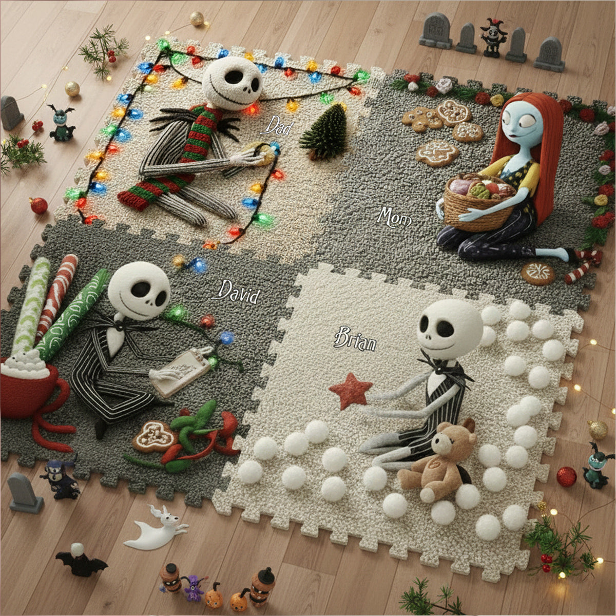 Bone to Be Jolly - Personalized Nightmare Non-Slip Tufted Rug