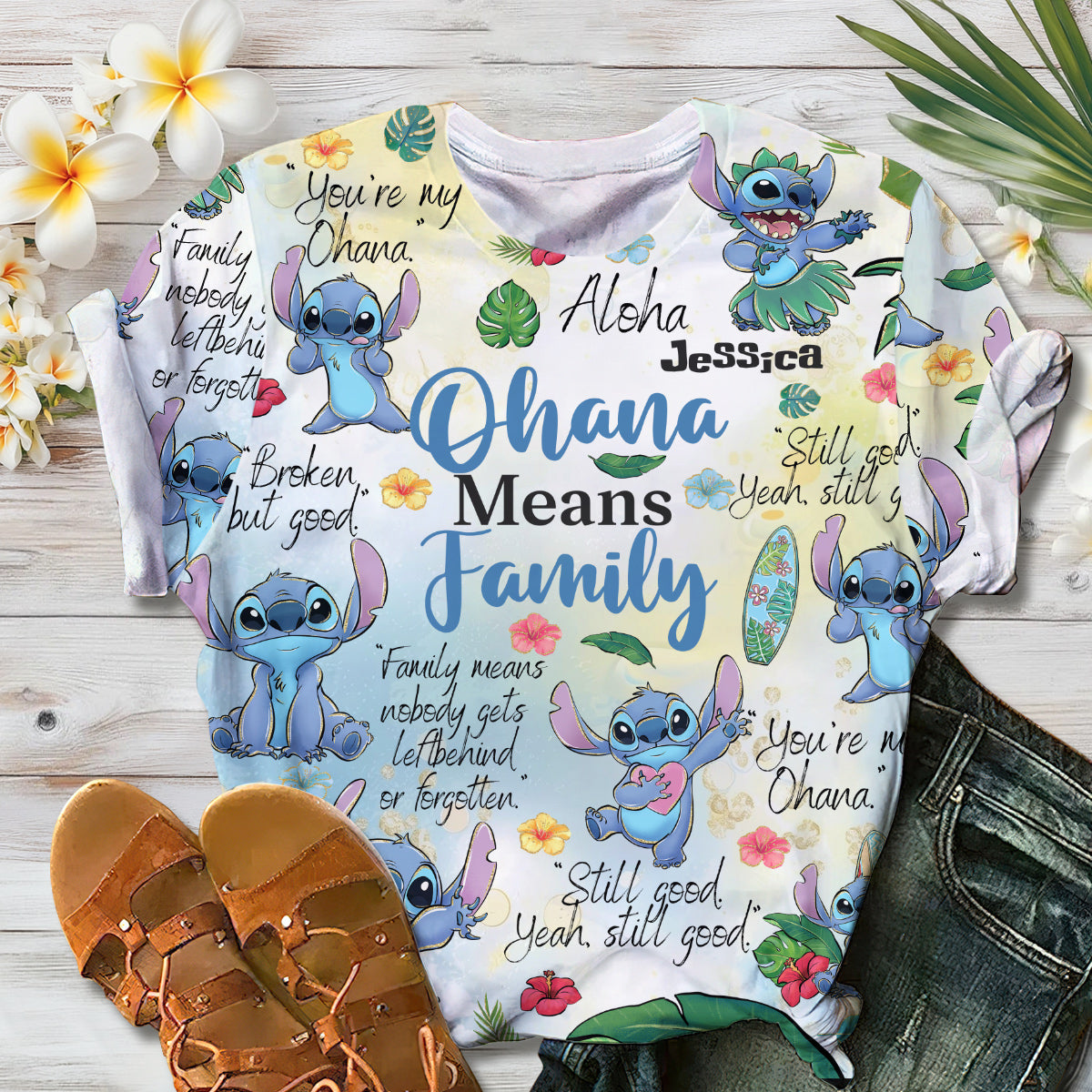 Ohana Means Family - Personalized Ohana All Over Shirt