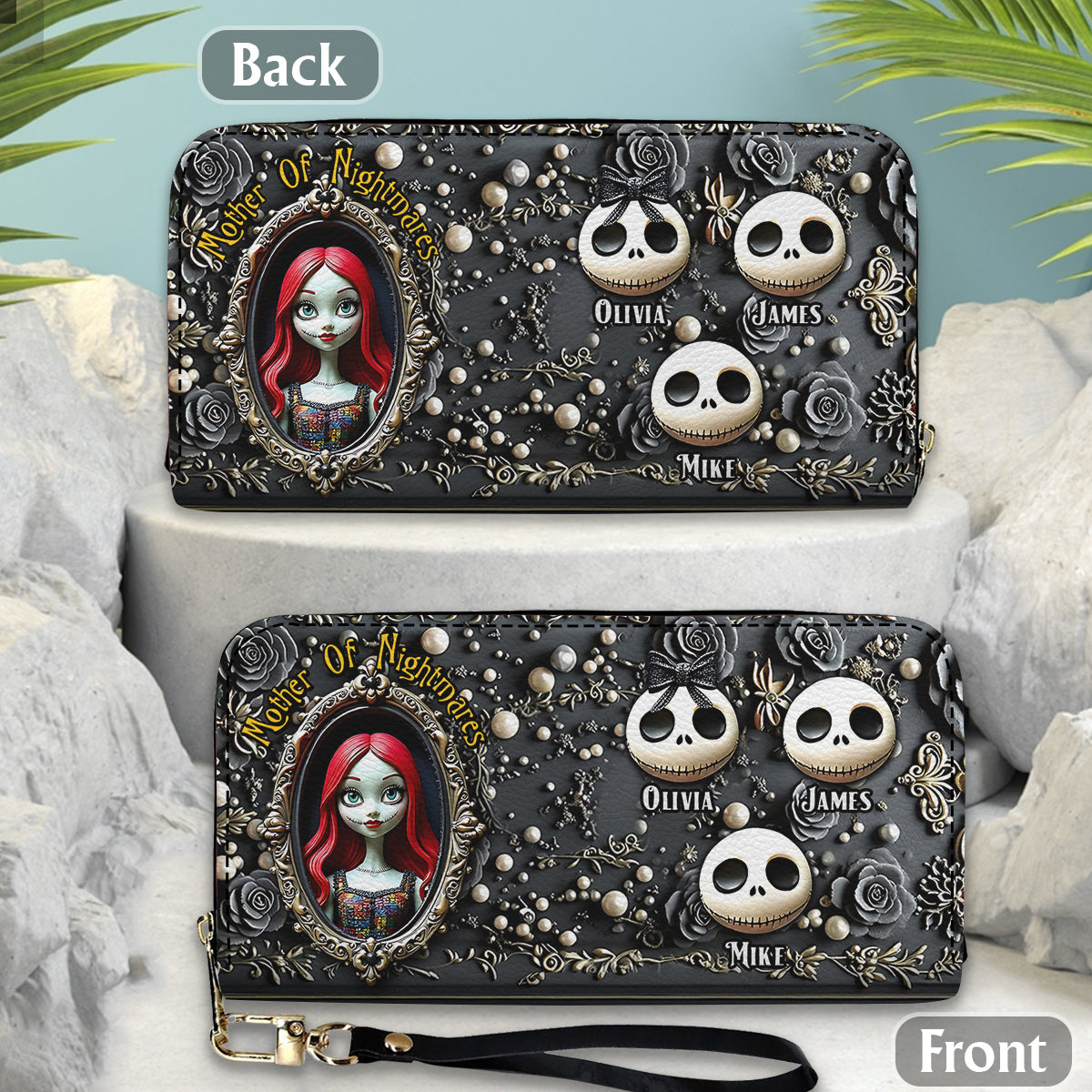 Mother Of Nightmares - Personalized Nightmare Leather Long Wallet
