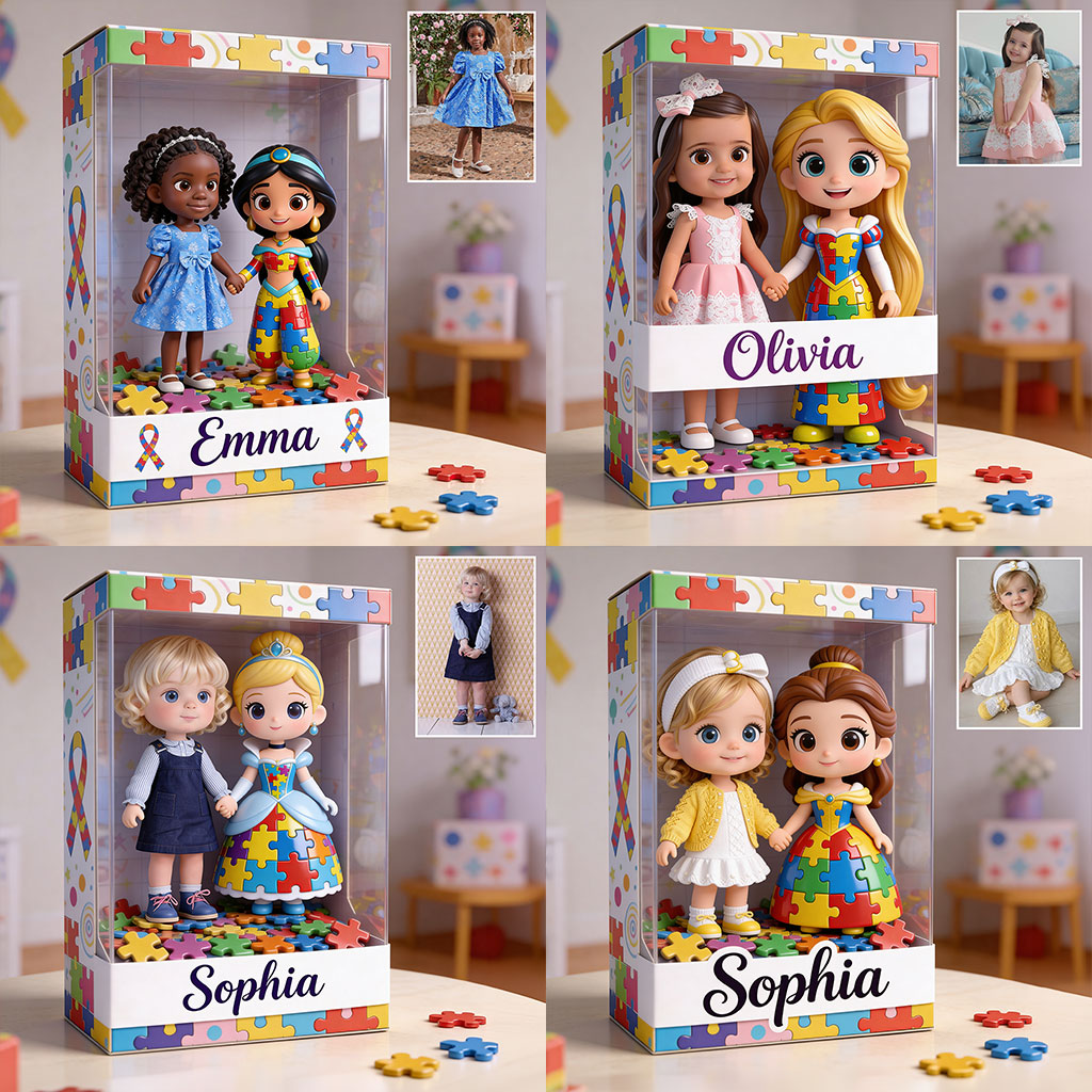 Autism Princess Doll - Personalized Autism Awareness Custom Shaped Acrylic Plaque