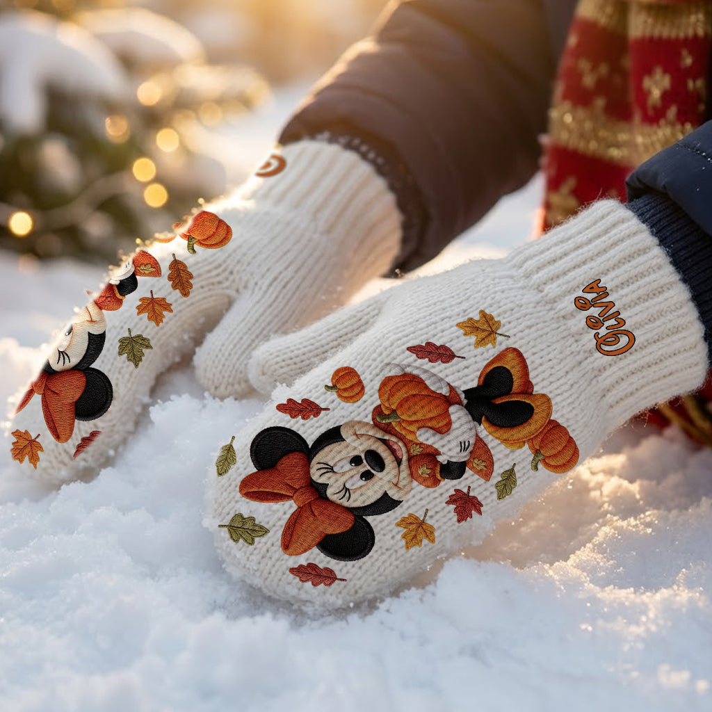 Magical Autumn - Personalized Mouse Knitted Mittens