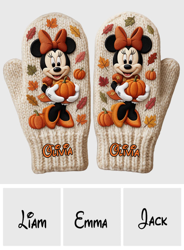 Magical Autumn - Personalized Mouse Knitted Mittens