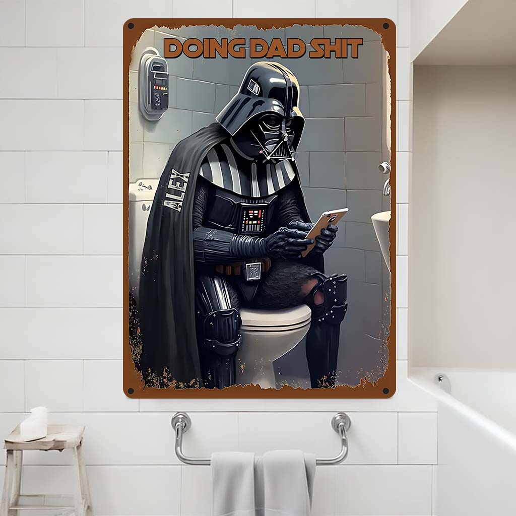 Doing Dad Shit - Personalized The Force Rectangle Metal Sign