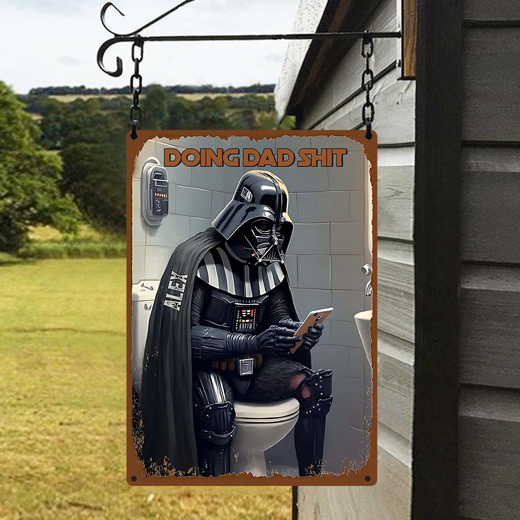 Doing Dad Shit - Personalized The Force Rectangle Metal Sign