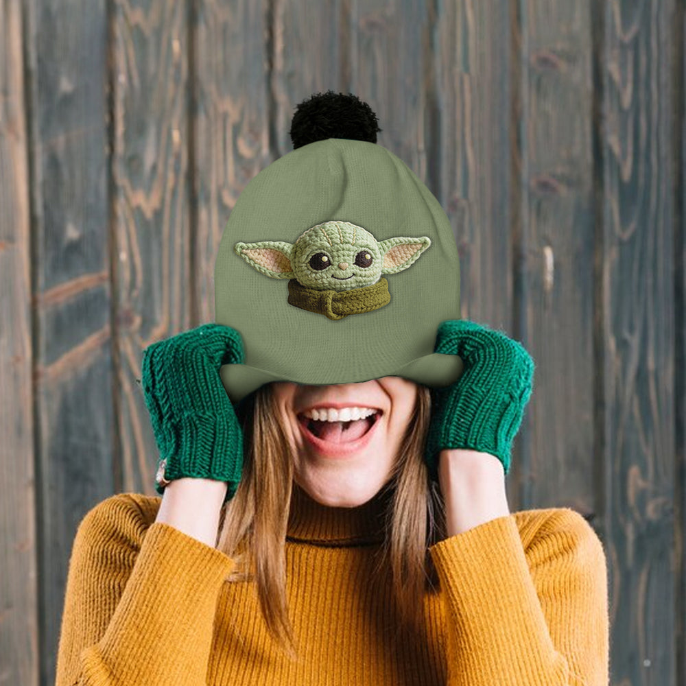 Cute Green Galaxy Character - Personalized The Force Beanie Hat
