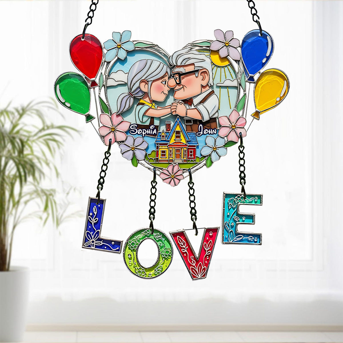You're My Greatest Adventure - Personalized Mouse Window Hanging Suncatcher With Charms