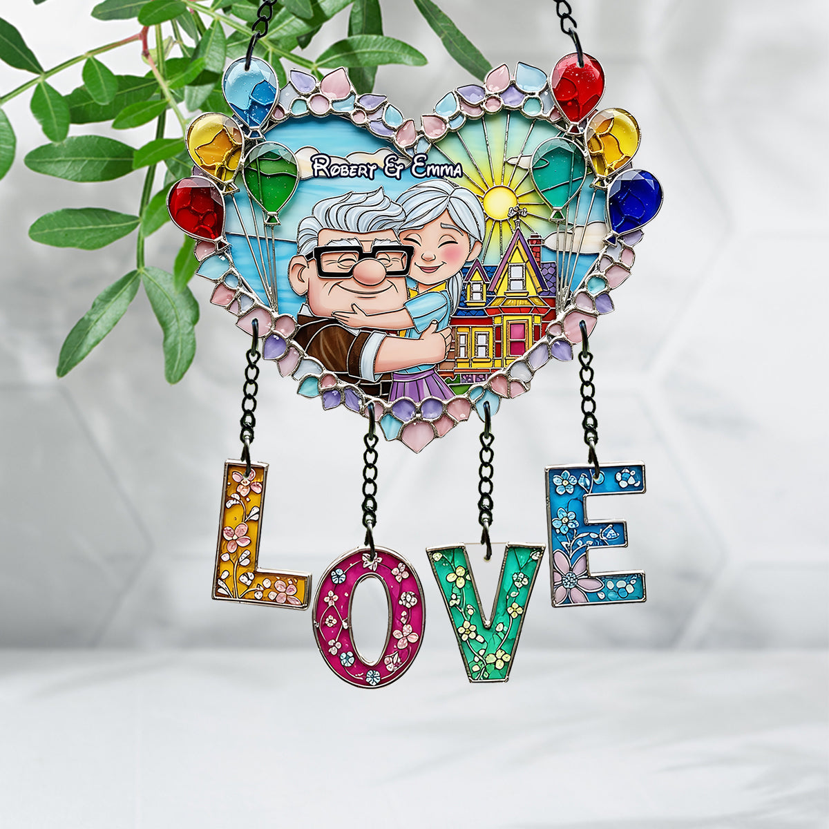 You're My Greatest Adventure - Personalized Mouse Window Hanging Suncatcher With Charms