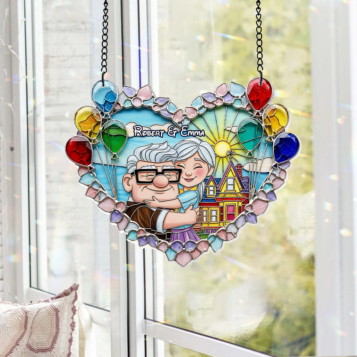You're My Greatest Adventure - Personalized Mouse Window Hanging Suncatcher With Charms