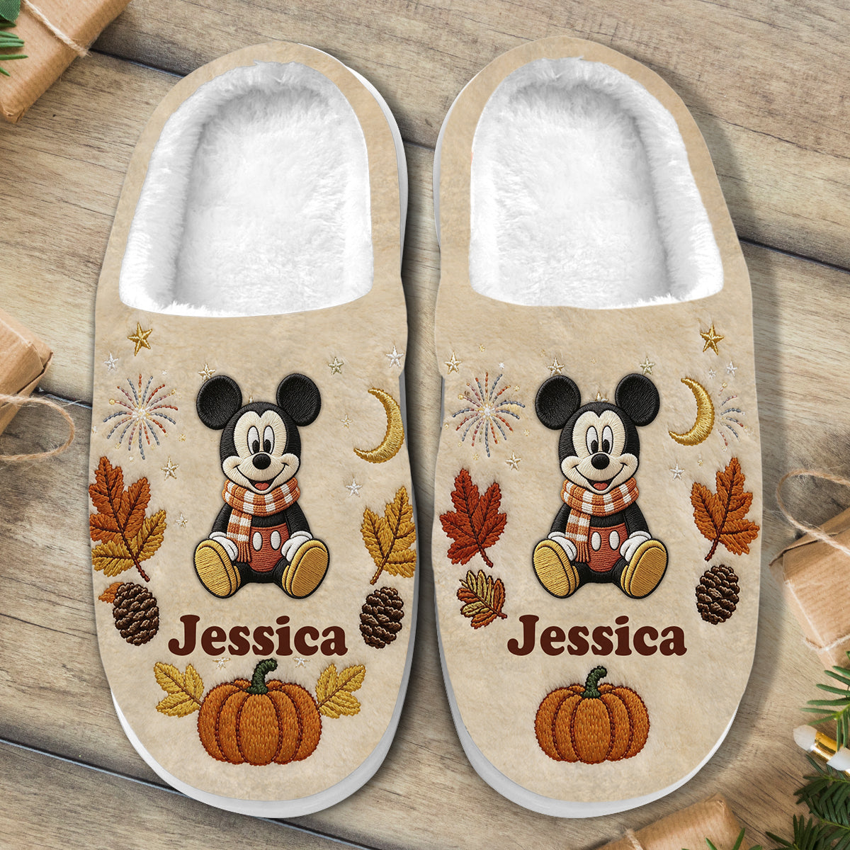 Fall Vibes - Personalized Mouse Slippers