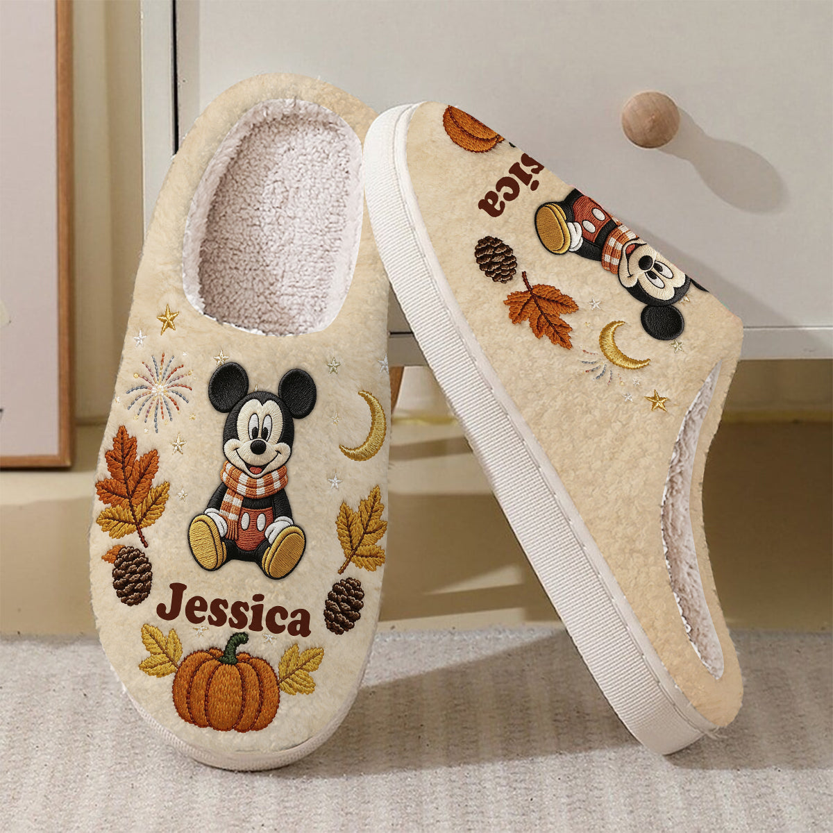 Fall Vibes - Personalized Mouse Slippers