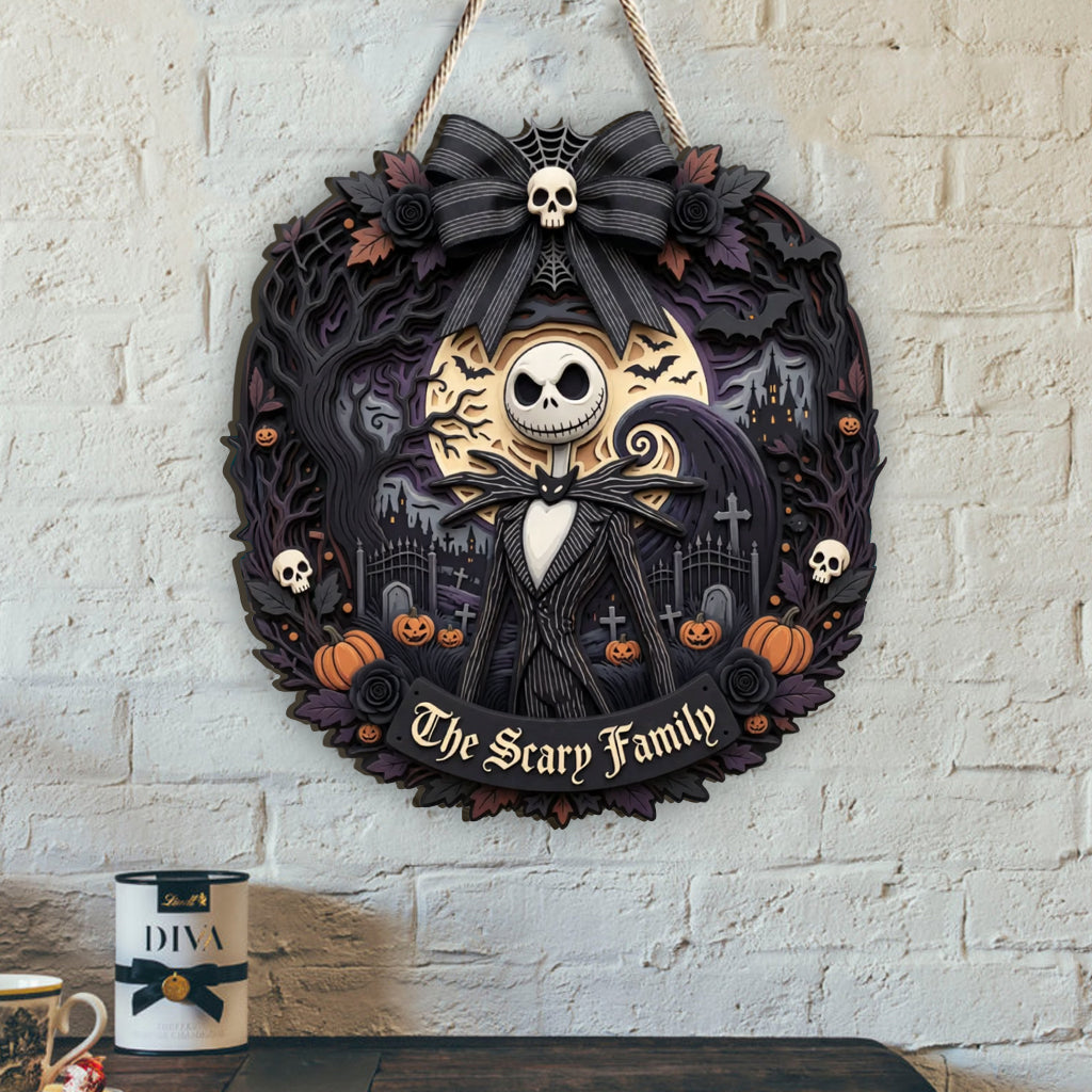 Spooky Nightmares Door Decoration - Personalized Nightmare Custom Shaped Wood Sign