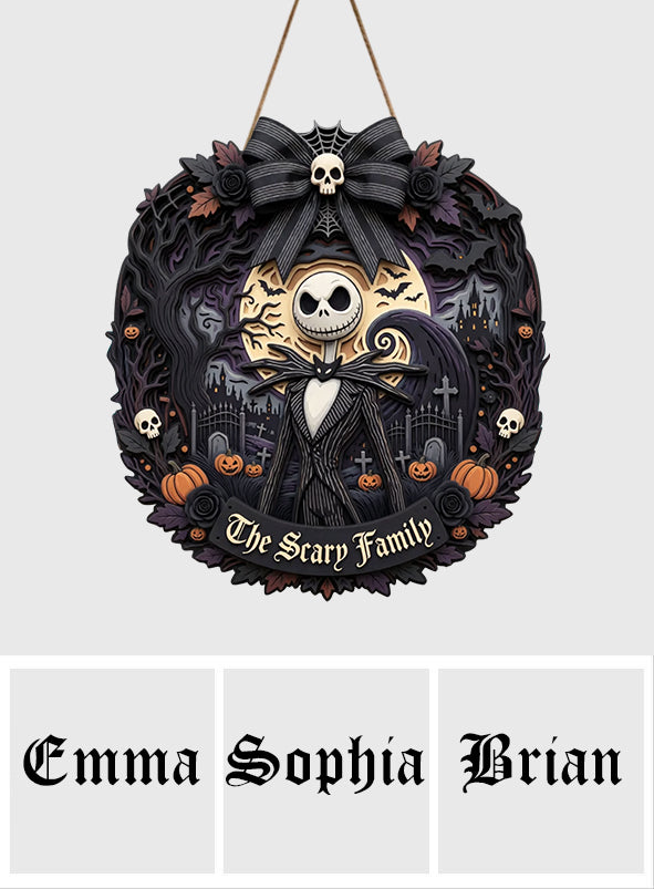 Spooky Nightmares Door Decoration - Personalized Nightmare Custom Shaped Wood Sign
