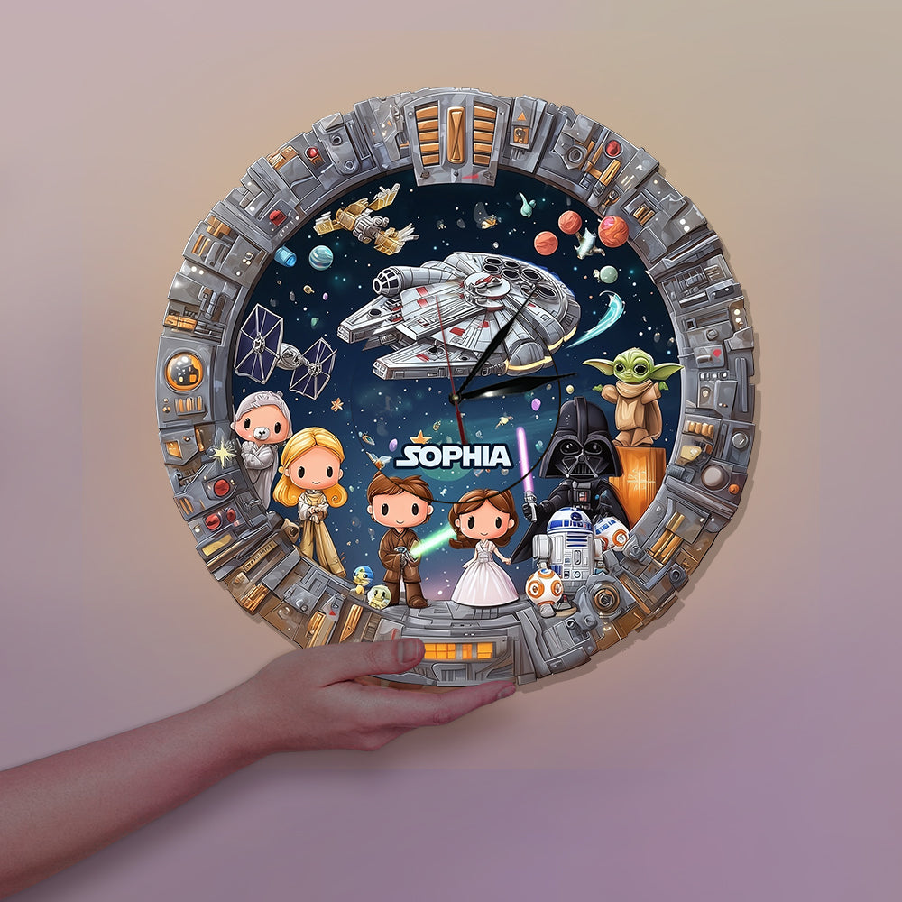 Galactic Timepiece - Personalized The Force LED Light Wall Clock