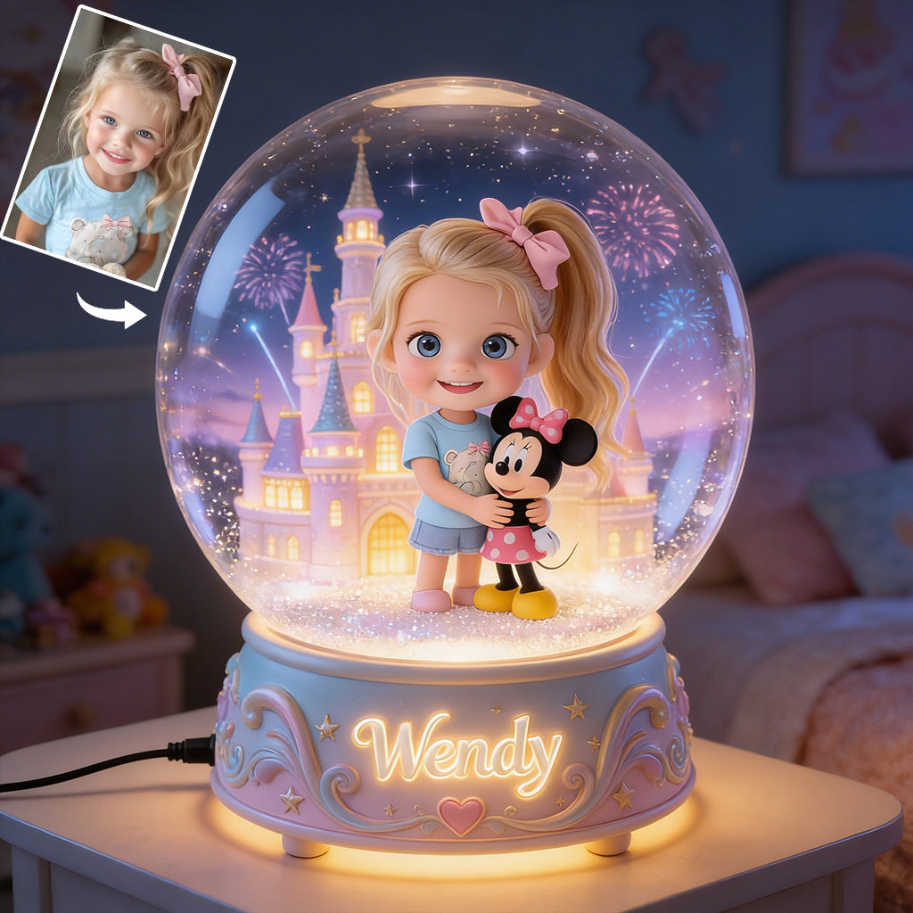 Custom Any Photo Magical Friends - Personalized Mouse Acrylic LED Night Light