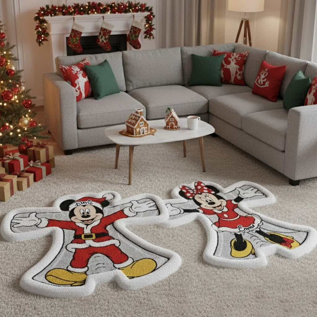 Funny Snow Angel - Personalized Mouse Non-Slip Tufted Rug