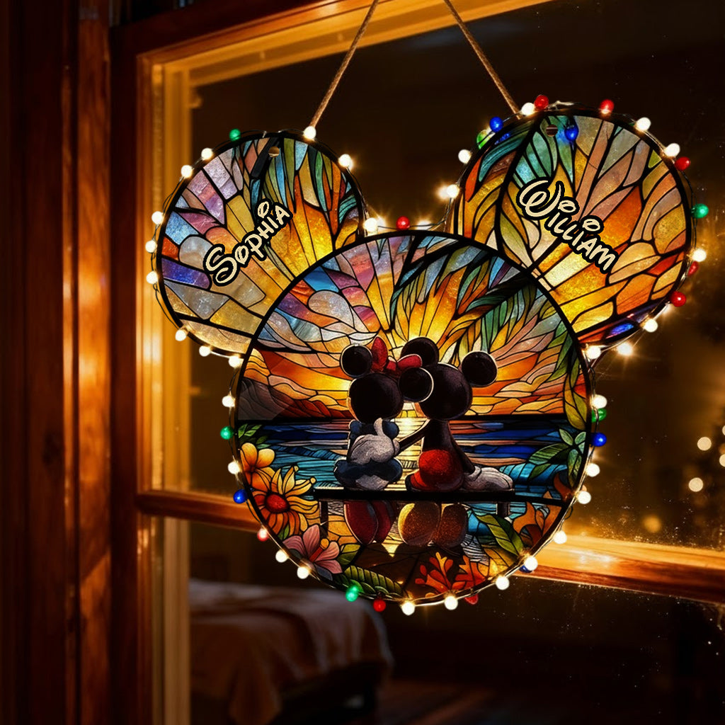 Glowing Romance Mouse Couple - Personalized Mouse LED Light Acrylic Sign